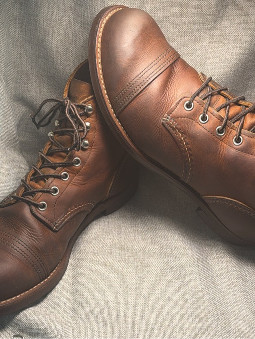 Red Wing Men's Lace-Up Leather Work Boots in Brown